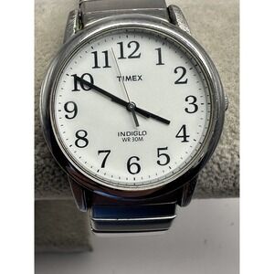 Timex Men Indiglo KO 2002 Watch New Battery 35MM 7" Stretch Band Easy Reader F33